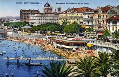 VINTAGE POSTCARD Holy Raphael Boulevard Felix Martin and les Bains Hotel Beautiful Stay