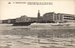 VINTAGE POSTCARD Berck Beach the Maritime Hospital of the Villa of Paris
