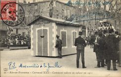 Oficial de policía del Aix de la fuerza de policía de la POSTAL de la VENDIMIA en Provence Carnaval XXII cómo un ladrón en 1911 volará