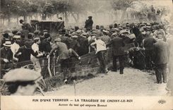 Oficial de policía de la multa de la fuerza de policía de la POSTAL de la VENDIMIA de un terror la tragedia de Choisy el rey Around un taxi que lleva Bonnot