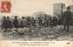 Oficial de policía de la multa de la fuerza de policía de la POSTAL de la VENDIMIA de un terror la tragedia del rey Gardes municipal y habitantes de Choisy que dibujan en la casa