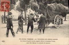 Oficial de policía de la multa de la fuerza de policía de la POSTAL de la VENDIMIA de un terror la tragedia de Choisy el rey el coche de la paja detrás de el cual abrigos SUPERIORES