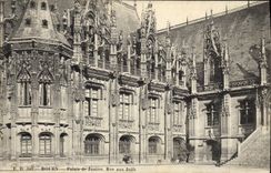 VINTAGE POSTCARD Jewish Judaica Rouen Law courts Street to the Jews