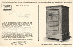 CPA Sapeurs Pompiers Elbeuf Grande incendie du 26 fevrier 1911 Publicite Coffres Fort Fichet TOP
