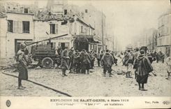 CPA Sapeurs Pompiers Explosion de Saint Denis Mars 1916