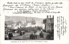 CPA Sapeurs Pompiers Saint Pierre Tere Neuve Incendie de la nuit du 1er au 2 novembre 1902