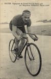 CPA Velo Cycle Cyclisme Mayer Vainqueur du grand prix de Paris 1905 sur bicyclette Peugeot Pneus Lion 