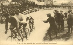 CPA Velo Cycle Cyclisme Le Bol d'Or 1910 gagne par Leon Georget Pneus Continental