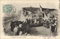 VINTAGE POSTCARD Boat baptism of the Stella boat