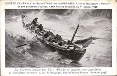 VINTAGE POSTCARD Bateau the rescuers give their life Rue of Burgundy Paris