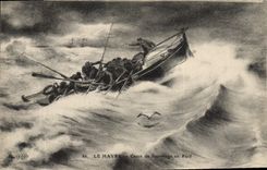 CPA Bateau Le Havre Canot de sauvetage en peril