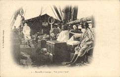 VINTAGE POSTCARD Bateau Marseilles has Loango Seen from has edge