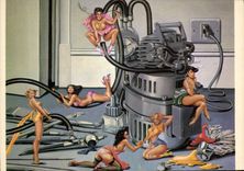 MODERN CARD Naked erotic Illustrator the Compressor Helene Majera