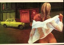 CPM Nu erotique Illustrateur Automobile 