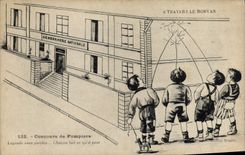 CPA Enfants Concours de pompiers Gendarmerie 