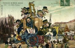 VINTAGE POSTCARD Police force Police officer Carnival of Nice Tank tracker dogs