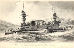 VINTAGE POSTCARD Bateau Neptune Cuirasse has turrets According to Koener