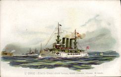 CPA Bateau L'Ohio Etats Unis Ohio Publicite Confiserie Patisserie J Chermet Rue de Rome Marseille 