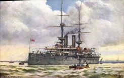 VINTAGE POSTCARD Boat HMS Ramilliers