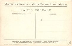 VINTAGE POSTCARD Boat In the minefield Charles Fouqueray