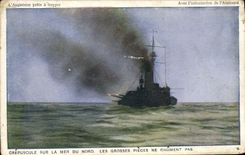 CPA Bateau Crepuscule sur la mer du Nord Les grosses pieces ne choment pas 