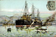 CPA Bateau Guichen Croiseur Corsaire 