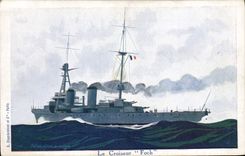 CPA Bateau Le croiseur Foch 