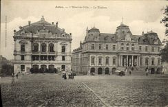 VINTAGE POSTCARD Autun the town hall the Theater