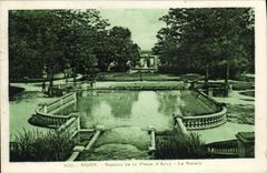 VINTAGE POSTCARD Dijon Public garden of the Place of Arcy the basin