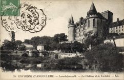 VINTAGE POSTCARD Surroundings Of Angouleme Larochefoucauld the Castle and Tardoire
