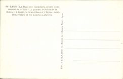 POSTAL Lyon de la VENDIMIA el lugar de la alameda de compras de Cordeliers de la ciudad del paladar de la iglesia grande de Bazard Buenaventura de la bolsa de acción