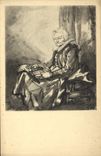 VINTAGE POSTCARD Portretstudie Van Margaretha De Geer Rembrandt Tentoonstelling Haarlem