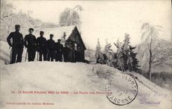 CPA Douane Douanes Douanier Le Ballon d'Alsace sous la neige Le poste des Douaniers