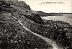 VINTAGE POSTCARD Customs Customs Customs officer Perros Guirec the customs path towards Squevel