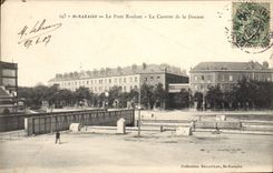 VINTAGE POSTCARD Customs Customs Customs officer St Nazaire the overhead travelling crane the barracks of the Customs