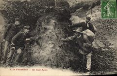 VINTAGE POSTCARD Customs Customs Customs officer At the border a guet apens