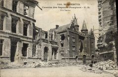 CPA St Quentin Caserne des Sapeurs Pompiers Militaria 
