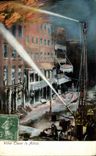 CPA Sapeurs Pompiers Water tower in action 
