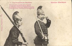 VINTAGE POSTCARD Sappers Firemen of Nanterre Old women song S
