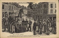 CPA Sapeurs Pompiers Legende de Saint Saulge La nouvelle pompe