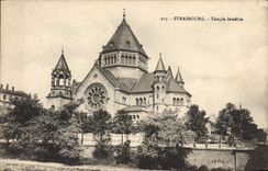 VINTAGE POSTCARD Judaica Strasbourg Jewish Temple Jew
