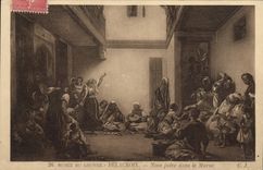 VINTAGE POSTCARD Judaica Paris Museum of Louvre Delacroix Jewish Wedding in Jewish Morocco