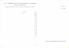 MODERN CARD Train Breton Network Train station of Carhaix of night with a rail-car of Dion