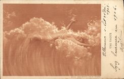 VINTAGE POSTCARD Woman a wave