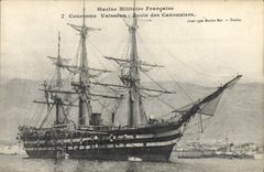 CPA Bateau Couronne Vaisseau Ecole des Canonniers