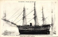 VINTAGE POSTCARD Bateau Nantes Musee of Salorges Models town of Paris