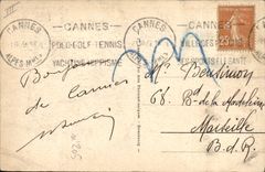 VINTAGE POSTCARD Boat Cannes Yacht in the port