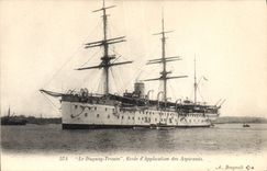 VINTAGE POSTCARD Boat Duguay Trouin School of application of the candidates