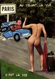 MODERN CARD Nu erotic Femme Paris Automobile It is the life