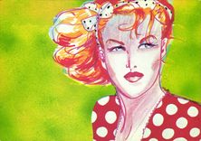 MODERN CARD Naked erotic Woman Illustrator Cecile Nicole Pibault